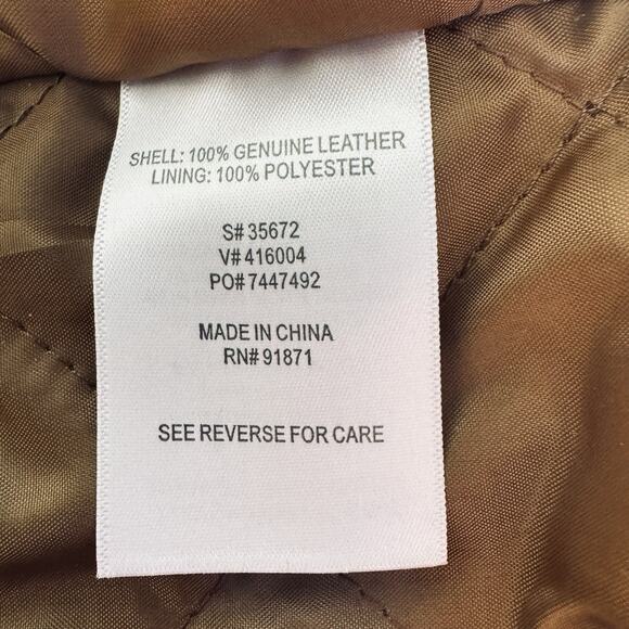 VTG Norm Thompson XXL 2X Tan Brown Suede Leather Quilt Lined Jacket Bomber Zip - Picture 9 of 10